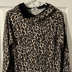 Medium leopard print double hoodie